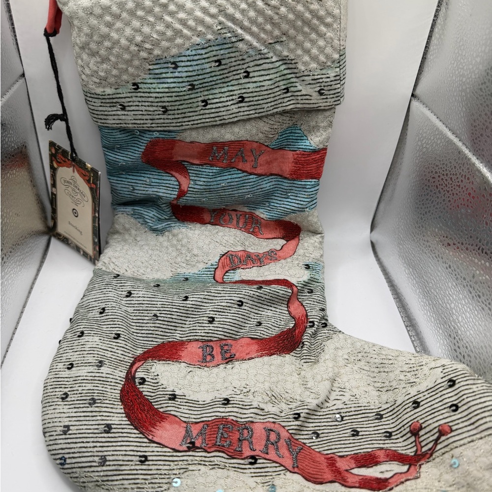 John Derian for Target Stocking- May Your Days Be Merry- Discontinued
